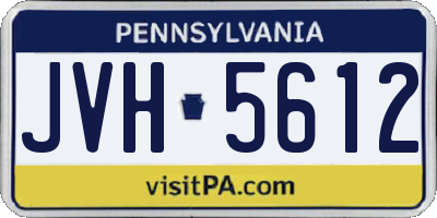 PA license plate JVH5612