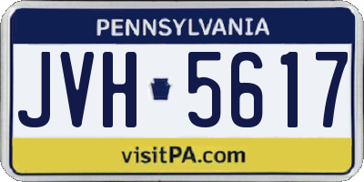 PA license plate JVH5617