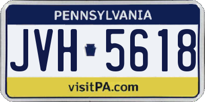 PA license plate JVH5618