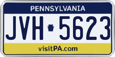 PA license plate JVH5623