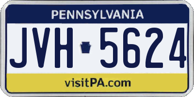 PA license plate JVH5624