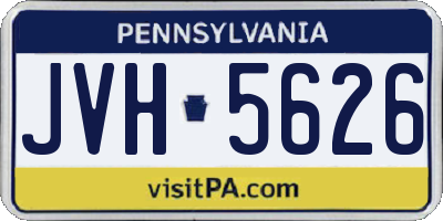 PA license plate JVH5626