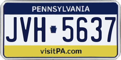 PA license plate JVH5637