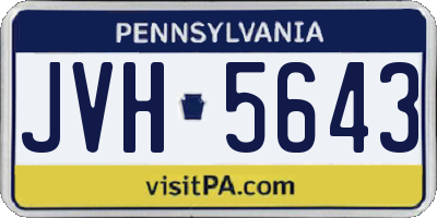 PA license plate JVH5643