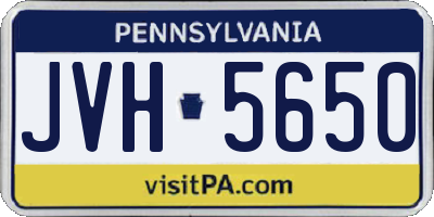 PA license plate JVH5650