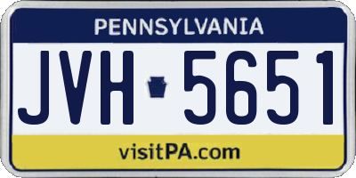 PA license plate JVH5651