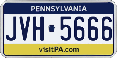 PA license plate JVH5666