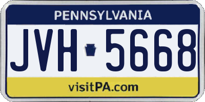 PA license plate JVH5668