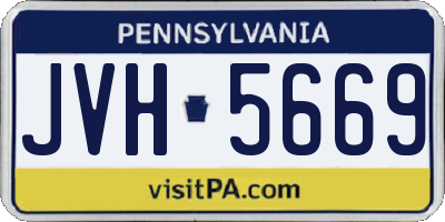 PA license plate JVH5669
