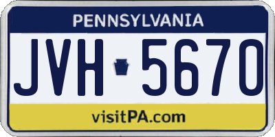 PA license plate JVH5670