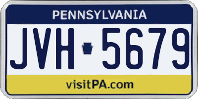 PA license plate JVH5679