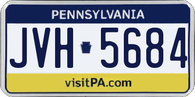 PA license plate JVH5684