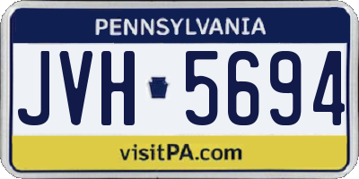 PA license plate JVH5694
