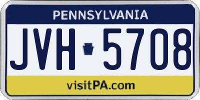 PA license plate JVH5708