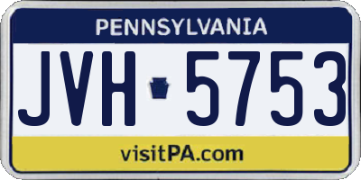 PA license plate JVH5753