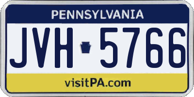 PA license plate JVH5766