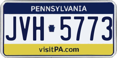 PA license plate JVH5773