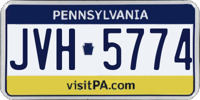 PA license plate JVH5774