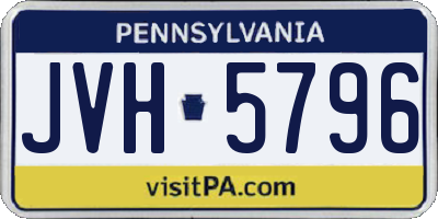 PA license plate JVH5796