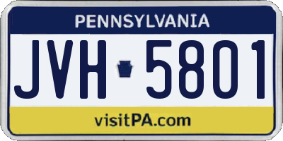 PA license plate JVH5801