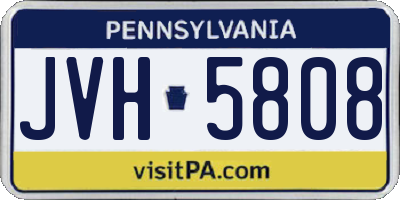 PA license plate JVH5808