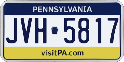 PA license plate JVH5817