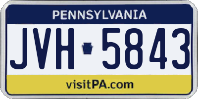 PA license plate JVH5843