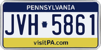 PA license plate JVH5861