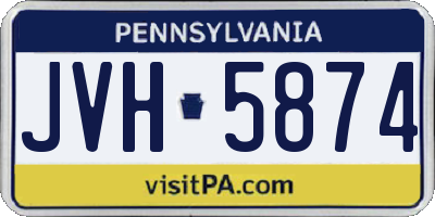 PA license plate JVH5874