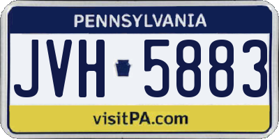 PA license plate JVH5883