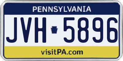 PA license plate JVH5896
