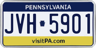 PA license plate JVH5901