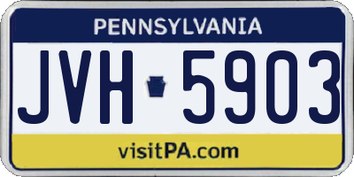 PA license plate JVH5903