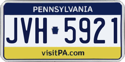 PA license plate JVH5921