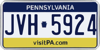 PA license plate JVH5924