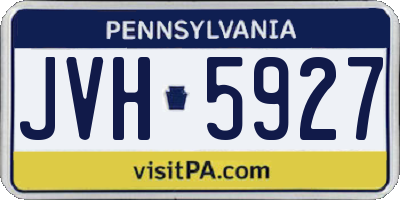 PA license plate JVH5927