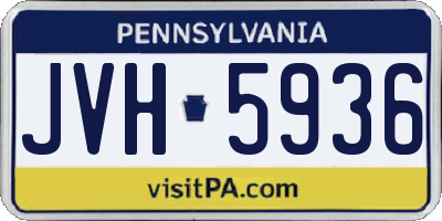 PA license plate JVH5936