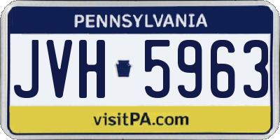 PA license plate JVH5963