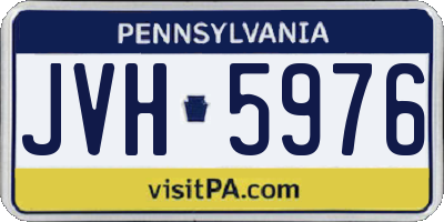 PA license plate JVH5976