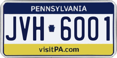 PA license plate JVH6001