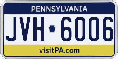 PA license plate JVH6006