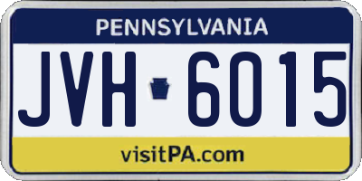 PA license plate JVH6015