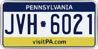 PA license plate JVH6021