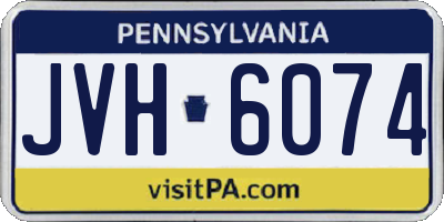 PA license plate JVH6074