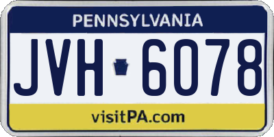 PA license plate JVH6078