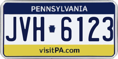 PA license plate JVH6123