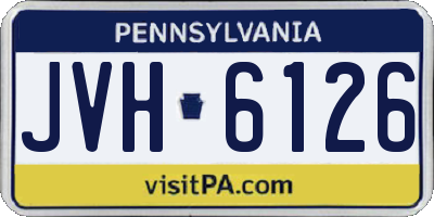 PA license plate JVH6126