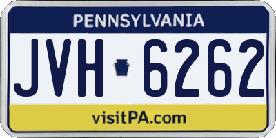 PA license plate JVH6262