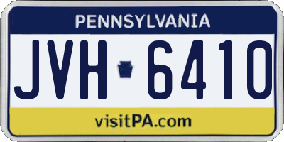 PA license plate JVH6410