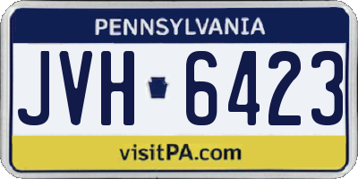 PA license plate JVH6423